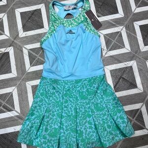 NWT Adidas Stella McCartney tennis dress small climalite blue green